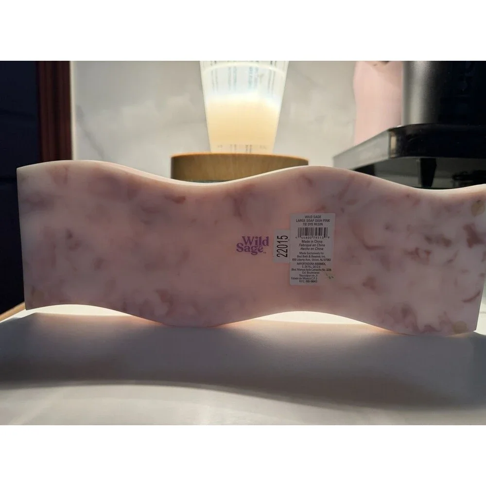WILD SAGELARGE SOAP DISH PINKTIE DYE RESIN